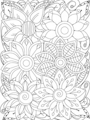 flowers Coloring Book Pages flowers for Relaxation and Stress Relief on Flowers Patterns