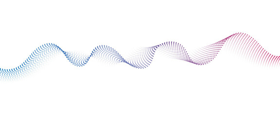 Flowing Dot Wave halftone gradient pattern on transparent background.
