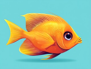 Tang fish, sleek and agile in motion, flat design illustration