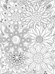 flowers Coloring Book Pages flowers for Relaxation and Stress Relief on Flowers Patterns