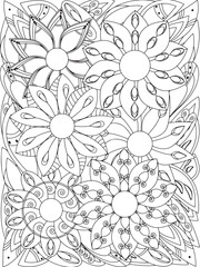 flowers Coloring Book Pages flowers for Relaxation and Stress Relief on Flowers Patterns