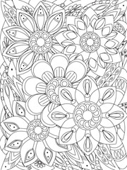 flowers Coloring Book Pages flowers for Relaxation and Stress Relief on Flowers Patterns