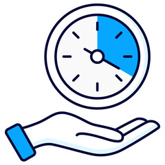 Time Value in Hand Icon Design. Represents Value of Time, Time Efficiency, Time is Money, Time Management. Transparent PNG.