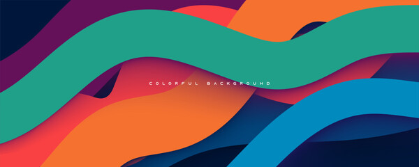 Colorful abstract wavy shape layers background gradient design vector