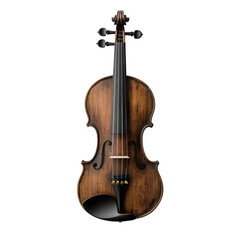 Fototapeta premium An elegant wooden violin showcasing intricate craftsmanship and rich tones, perfect for music lovers and performances.