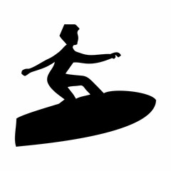 silhouette illustration of people playing water surfing