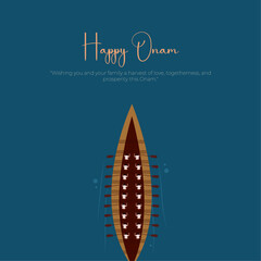 Minimal and creative illustration with decorated background of Onam celebration of India. Kerla festival banner, poster, greeting card. vector illustration.