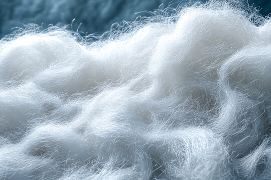 Close-up of fabric fibers under magnification, highlighting the intricate texture and softness, realistic, high detail, 8k