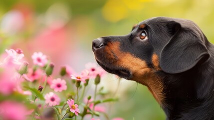 pink blossoms in foreground, soft-focus backdrop