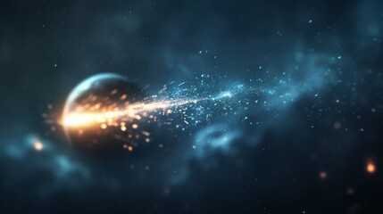 Obraz premium A black hole in the sky, depicted as a dark circular structure, radiates a brilliant yellow light from its center