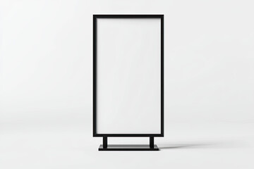 A vertical rectangle frame mockup with a black frame, white background, simple design. Created with Ai