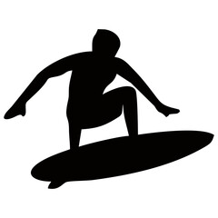 silhouette illustration of people playing water surfing