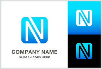 Monogram Letter N Business Company Stock Vector Logo Design Template
