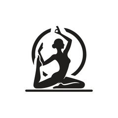 Yoga icon silhouette vector illustration