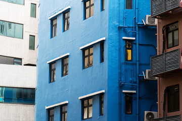 Facade of city apartment building