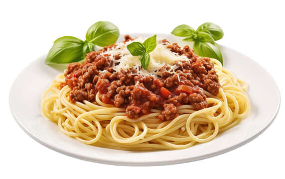 Classic Spaghetti Bolognese, a timeless Italian favorite, on isolated transparent background