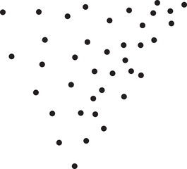 Abstract black stipple spray triangle, dotted monochrome texture. Dissolving points, noise, gradient made of grains as abstract texture or element for graphic design. 