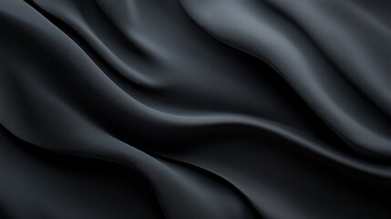 Obraz premium A close-up of flowing black fabric, showcasing smooth textures and elegant draping.