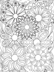 flowers Coloring Book Pages flowers for Relaxation and Stress Relief on Flowers Patterns