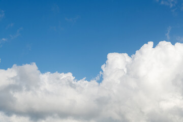 Blue sky with big white cloud