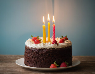 birthday cake with candles