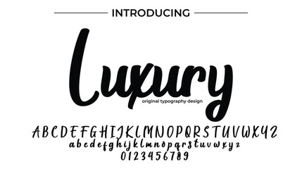 Luxury Font Stylish brush painted an uppercase vector letters, alphabet, typeface