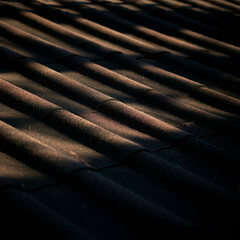 햇살 받은 따스한 느낌의 슬라브 지붕