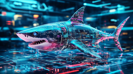 shark robot in the lab