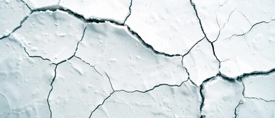 Obraz premium A large crack in the ice, repeating for four instances