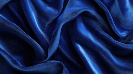 Obraz premium A close-up view of luxurious blue fabric, showcasing its smooth texture and rich color.