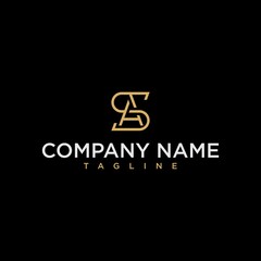 letter as sa luxury monogram logo design