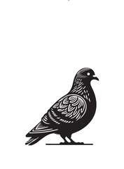 A pigeon  silhouette vector art