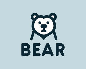 teddy bear with a heart vector template.