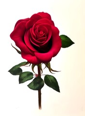 red rose isolated on white