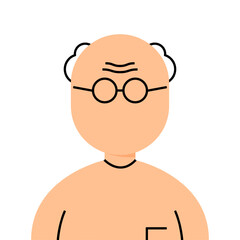Vector illustration of old man icon on transparent background