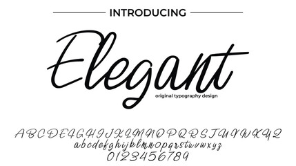 Elegant Font Stylish brush painted an uppercase vector letters, alphabet, typeface