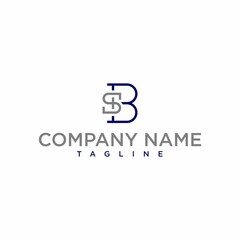 sb or bs luxury initial logo design