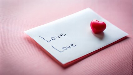 Minimalist Love Letter with Heart on Valentine's Day
