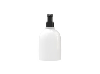 white Cosmetic dispenser plastic bottle isolated on white