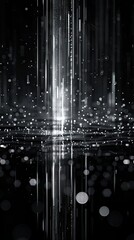 Abstract digital music audio wave on black background. Silver soundwave art with vertical lines. Vector illustration in concept music, sound, technology