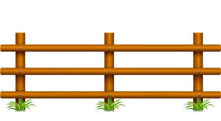 Obraz premium wooden fence on the white background 