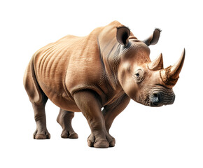 Obraz premium sideview rhino isolated on white background