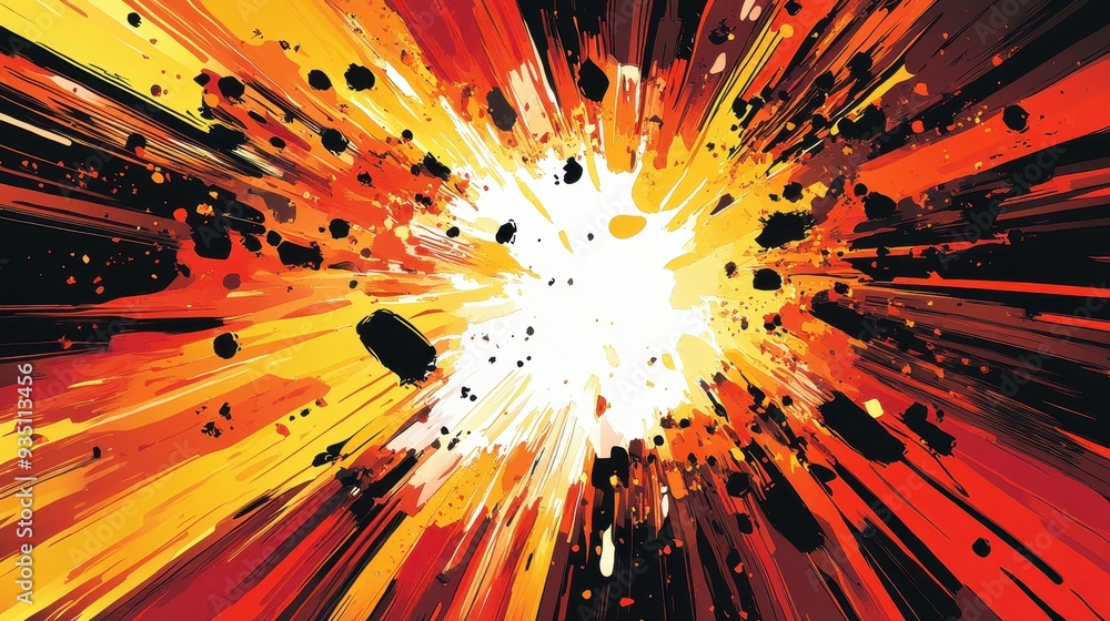 Wall mural a dynamic explosion of colors representing energy and movement.