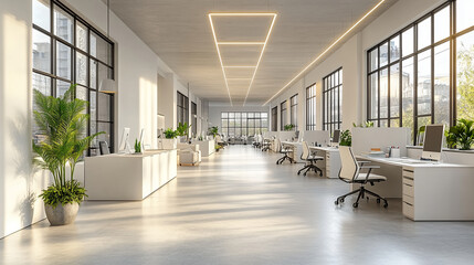 Fototapeta premium modern office, simple, clean, minimalist style, 