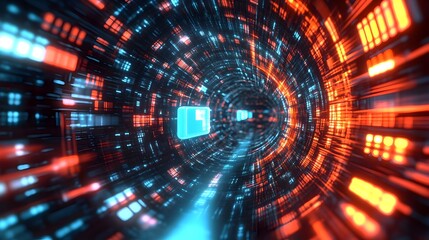 Fototapeta premium Mesmerizing Vortex of Light and Motion in a Futuristic Dimensional Portal