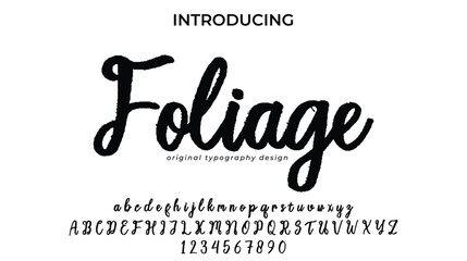 Foliage Font Stylish brush painted an uppercase vector letters, alphabet, typeface