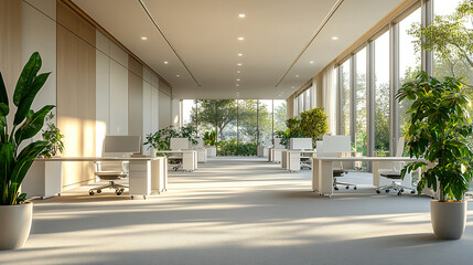 Obraz premium modern office, simple, clean, minimalist style, 