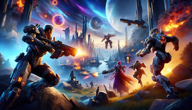 first person shooter game scene