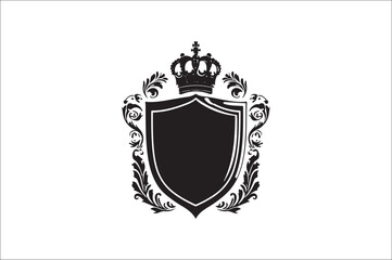 Abstract coat of arms shield Vector Silhouette. Vintage shield Vector Silhouette. Shield Vector Silhouette Bundle.
