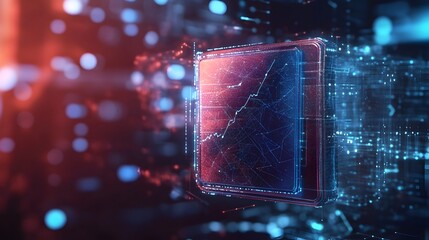Futuristic 3D Cube Data Visualization Concept for Digital Technology Innovation and Intelligent Solutions